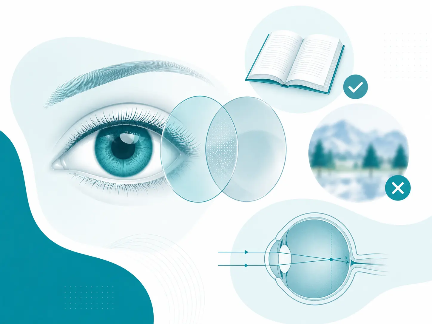 Concepto de visión y percepción visual con profundidad de campo.